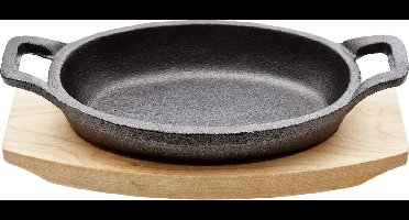 Cosy&Trendy Gietijzer GratinschaalOp Plank - 15,5 x 10 cm - Ovaal