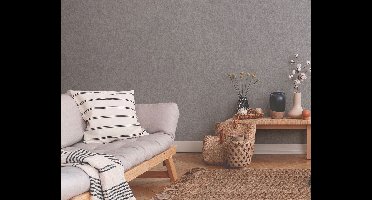 Livingwalls behang effen grijs - AS-373951 - 53 cm x 10,05 m