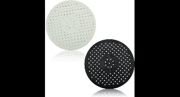 Boraboi® Anti-slip spoelbakmat set van 2 stuks met afvoergat in zwart en wit, hittebestendig TPR-rubber