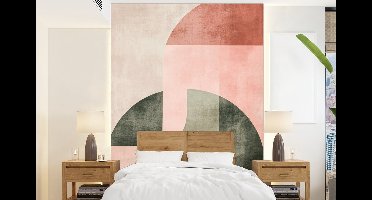 Behang - Fotobehang Cirkel - Abstract - Roze - Breedte 160 cm x hoogte 220 cm