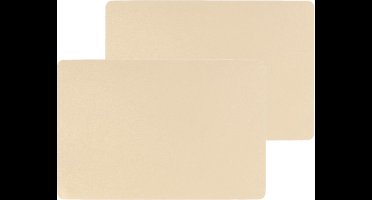 Secret de Gourmet tafel placemat PU- Set van 4x stuks -leer/leer look - beige - 45 x 30 cm - Tafel onderleggers