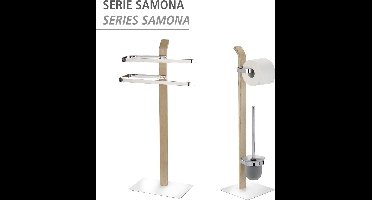 Staande wc-garnituur Samona Nature, wc-borstelhouder