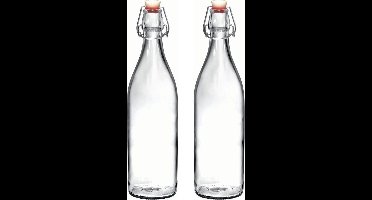 Bormioli Rocco beugelfles / waterfles - 10x - 1000 ml - transparant - weckfles - Karaffen