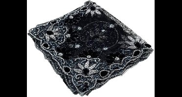 PTMD Elvive Tafelkleed Loper Geborduurd - 300 x 40 cm - Poly - Zilver