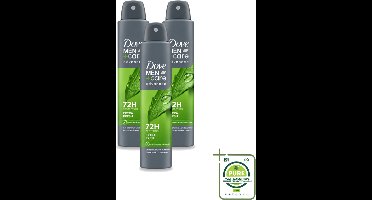 3 x Dove Men+Care Deodorant Spray - Extra Fresh - 200 ml - Grootverpakking - Vaatwasstrips - Deodorant Spray - Zweetvermindering - Frisheid - Huidbescherming - Mannelijke Geur