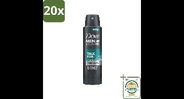20 x Dove - Deodorant - Men Care Talc Feel - Zachte en verzorgende bescherming - 150 ml - Wasstrips - Deodorant Spray - Zweetbescherming - Frisheid - Huidbescherming - Men Care