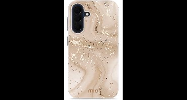 MIO Hoesje Geschikt voor Samsung Galaxy A57 - Compatibel met MagSafe / Qi2 - Hard Shell Back Cover Case Gold Marble