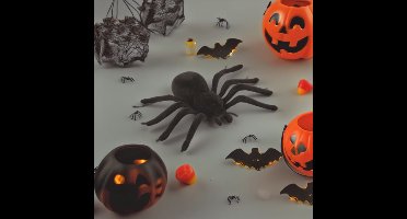 Griezel Decoratie Spinnen - Realistisch - Set van 2 - 11x7 cm