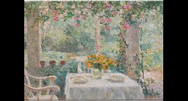 Placemat: Terras in een tuin te Laren, Evert Pieters, Singer Laren