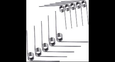 KARZO - 10 Stuks RVS Kleine Torsiespringen, V-Vormige Mechanische Torsiespringen, RVS, 0.5mm Draaddiameter, Buitendiameter 5mm, 9 Ronden, 90° Afbuigingsveer