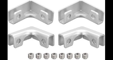KARZO - L-vormige Glasfixatieclip 4 Stuks voor 4-8 mm Aluminium Verbinder - Versterkte Klem voor Aquariums en Etalages