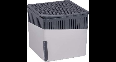 WENKO Luchtontvochtiger 1,6 Liter 16,5x15,7cm Grijs kunstof - Inclusief 1 vochtvreterblok - Vochtvreter zonder electra - Voor woonruimtes, campers, caravans