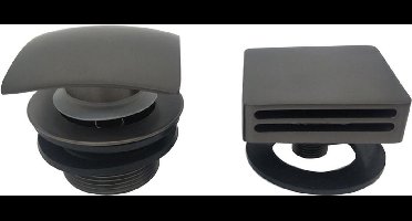 Knop/plug Badoverloop Wiesbaden Inclusief Badvulfunctie Vierkant Gunmetal