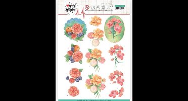 A Bunch of Flowers Well Wishes 3D Push-Out Sheet by Jeanine's Art