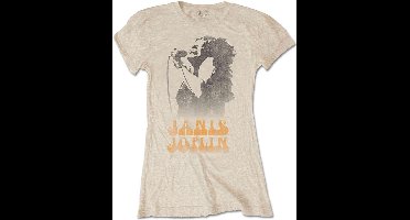 Janis Joplin Dames Tshirt -XL- Working The Mic Creme