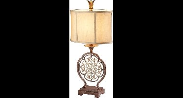 Bohemian Tafellamp - Steady Lighting - Metaal - Bohemian - E27 - L: 21cm - Voor Binnen - Woonkamer - Eetkamer - Brons