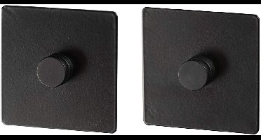 WENKO Adapter Turbo-loc 6,3 X 1,4 Cm mat zwart staal 2-delig - Voor bevestiging van keukenaccessoires Gala zonder boren