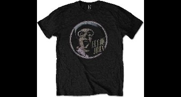 Elton John - Circle Heren T-shirt - 2XL - Zwart