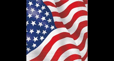 UNIQUE - 16 USA vlag papieren servetten