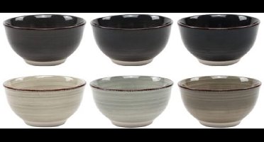 Cookinglife Kleine Kom Delice Grijs - Set Van 6 Ø 12 cm - Aardewerk - Vaatwasser-, Magnetron- En Ovenbestendig