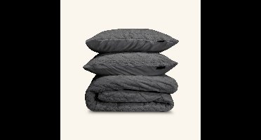 Zydante® Dekbedovertrekset Jacquard Teddy Antraciet - 240x200/220 cm - met 2 kussenslopen