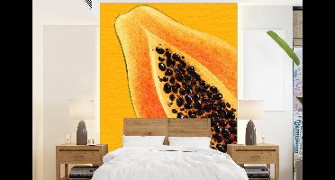 Behang - Fotobehang Papaja - Oranje - Topisch - Breedte 160 cm x hoogte 220 cm