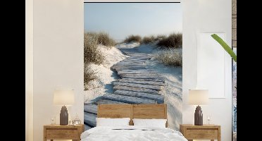 Behang - Fotobehang Pad - Planken - Duinen - Gras - Breedte 145 cm x hoogte 220 cm