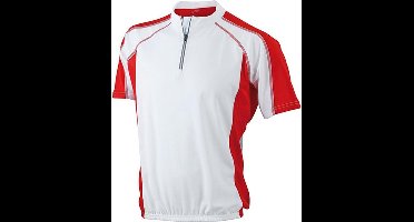 James and Nicholson - Heren Fietsshirt (Wit/Rood)