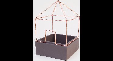 Suck Uk Bloempot Huisvorm 14 X 22 Cm Beton/koper Grijs/koper