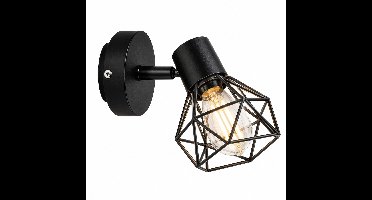 Wandlamp Binnen - Wandlamp voor Binnen - Industrieel en Vintage - Slaapkamer Bedlampje - Zwart