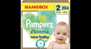 Pampers Harmonie Luiers Maat 2 - 204 Luiers - 4kg-8kg