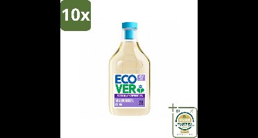 10 x Ecover - Vloeibaar wasmiddel - Color - Appelbloesem & Freesia - 1 liter - 28 wasbeurten - Wasstrips - Wasmiddel Kleurrijk - Natuurlijk Wasmiddel - Biologisch Afbreekbaar Wasmiddel - Vlekken Verwijderen - Frisse Geur Wasmiddel