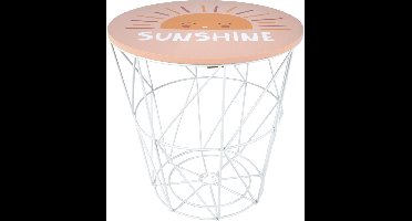 Home Styling Collection - Kindertafel met opbergruimte, Ø 30 cm - roze