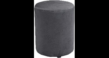 Arti Casa Poef Rond Velvet - Ronde Velvet Poef 28x36 cm - Compacte Fauteuil of Kruk - Poef Voor Woonkamer en Slaapkamer - Grijs