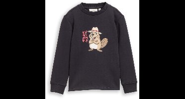 Tom Tailor - Sweatshirt met print - Maat 104/110 - coal grey