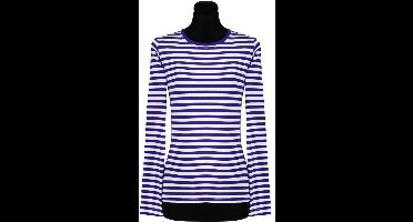 Dames gestreept shirt lange mouw blauw-wit – geschikt voor dagelijks gebruik