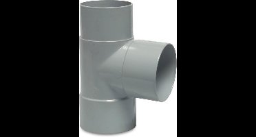 T-stuk 87° PVC-U 80 mm lijmmof x lijmmof x verjonging grijs