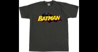 DC Comics Batman Heren Tshirt -S- Retro Logo Grijs