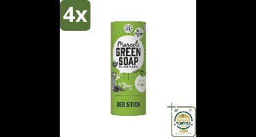 Marcel's Green Soap - Deodorant Stick - Tonka & Muguet - Langdurige frisheid - 40 gr - Voordeelverpakking - 4 stuks - Aluminiumvrij deodorant - Biologische deodorant