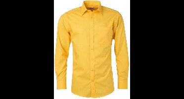 Daiber Heren Longsleeve Poplin Shirt (Geel)
