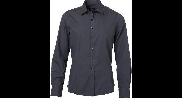 James and Nicholson Dames/dames Poplin-shirt met lange mouwen (Koolstofgrijs)