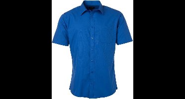 Daiber Herenshort Poplin Shirt met korte mouwen (Koningsblauw)