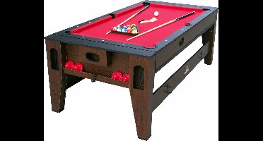 Cougar Reverso Pool & Airhockeytafel 6ft - Verstelbare poten - 2-in-1 Airhockey en Pooltafel - Inclusief één set poolballen, triangel, 2 keuen, biljartkrijt en borstel - 177x92x81cm