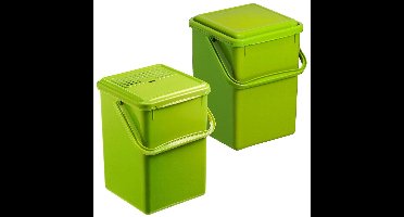 ROTHO organische compostbak 8,0 liter limoengroen (met actieve-koolstoffilter) | Composter voor meer duurzaamheid in het huishouden