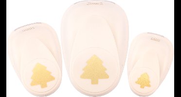 Vaessen Creative Pons Set - Figuurpons - Kerstbomen - 3 st. - 1,5 tot 3,5 cm
