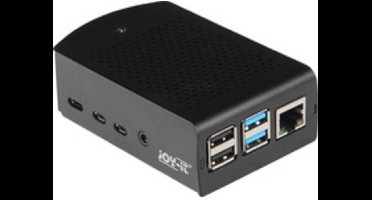 Joy-it rb-alucasep4+06 SBC-behuizing Geschikt voor serie: Raspberry Pi® Met bevestigingslasplaat Zwart