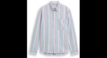 Tom Tailor Denim - Overhemd met relaxte pasvorm van katoen - Maat M - citadel blue stripe