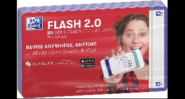 Oxford Flash 2.0 - Flashcards - Blanco - A7 - Paarse rand - 80 stuks