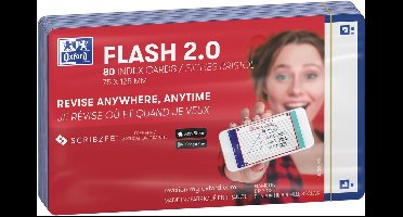 Oxford Flash 2.0 - Flashcards - Blanco - A7 - Blauwe rand - 80 stuks