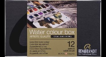 Rembrandt water colour box 12 - oxide black mixing